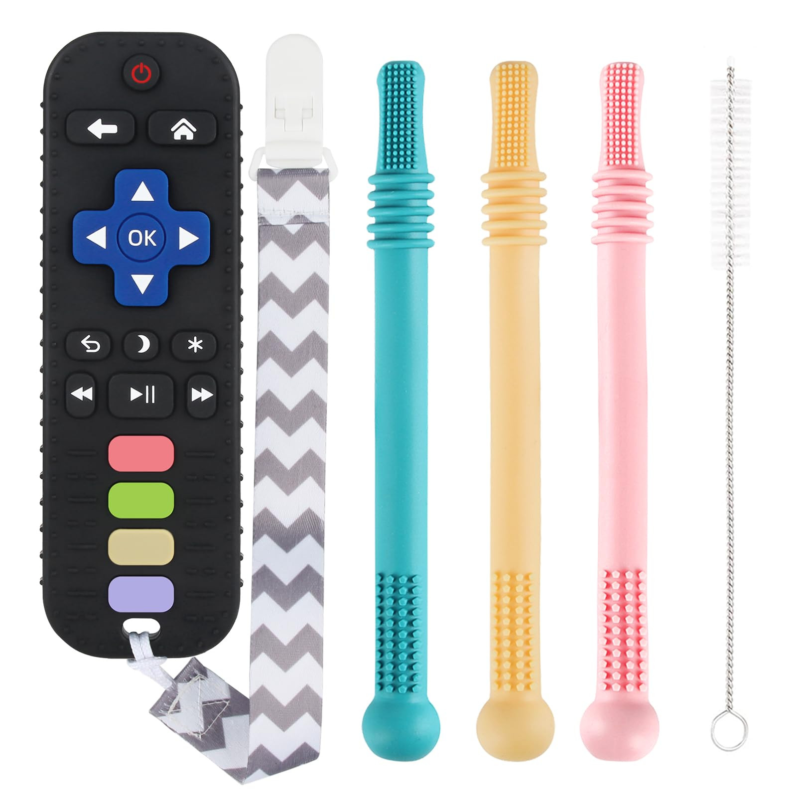 Teething Toys for Babies 0-6 6-12 12-18 Months Bpa Free Teething Sticks and Remote Teether for Ba... | Amazon (US)