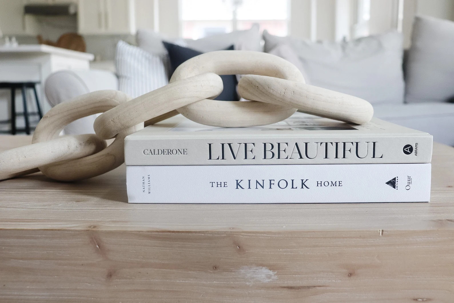 Decorative wood link, wood decor, wood chain link, shelf decor, tabletop decor, light wood decor,... | Etsy (US)