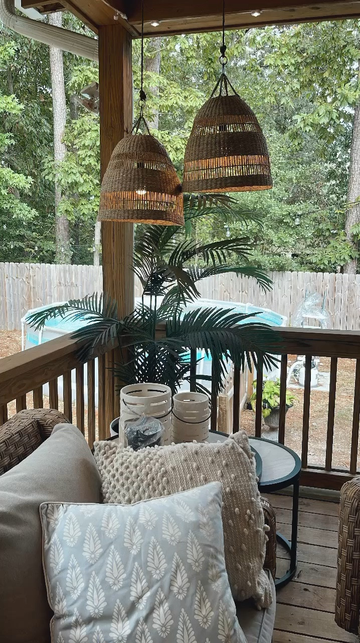 I use rechargeable bulbs in woven shades on my deck. They come with a remote, you can adjust the brightness and they have a timer. 

These are non-breakable and would be great for camping or in case of a power outage too! 

#LTKFindsUnder50 #LTKStyleTip #LTKHome
