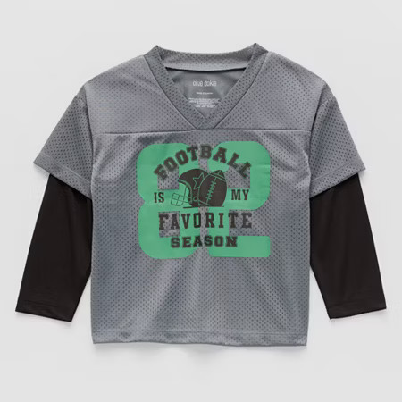 Okie Dokie Toddler & Little Boys V Neck Long Sleeve Graphic T-Shirt, 2t, Gray | JCPenney
