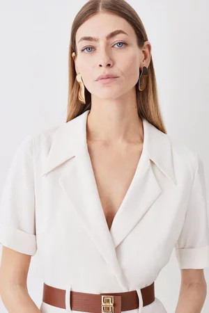 Soft Tailored Belted Midaxi Dress | Karen Millen US