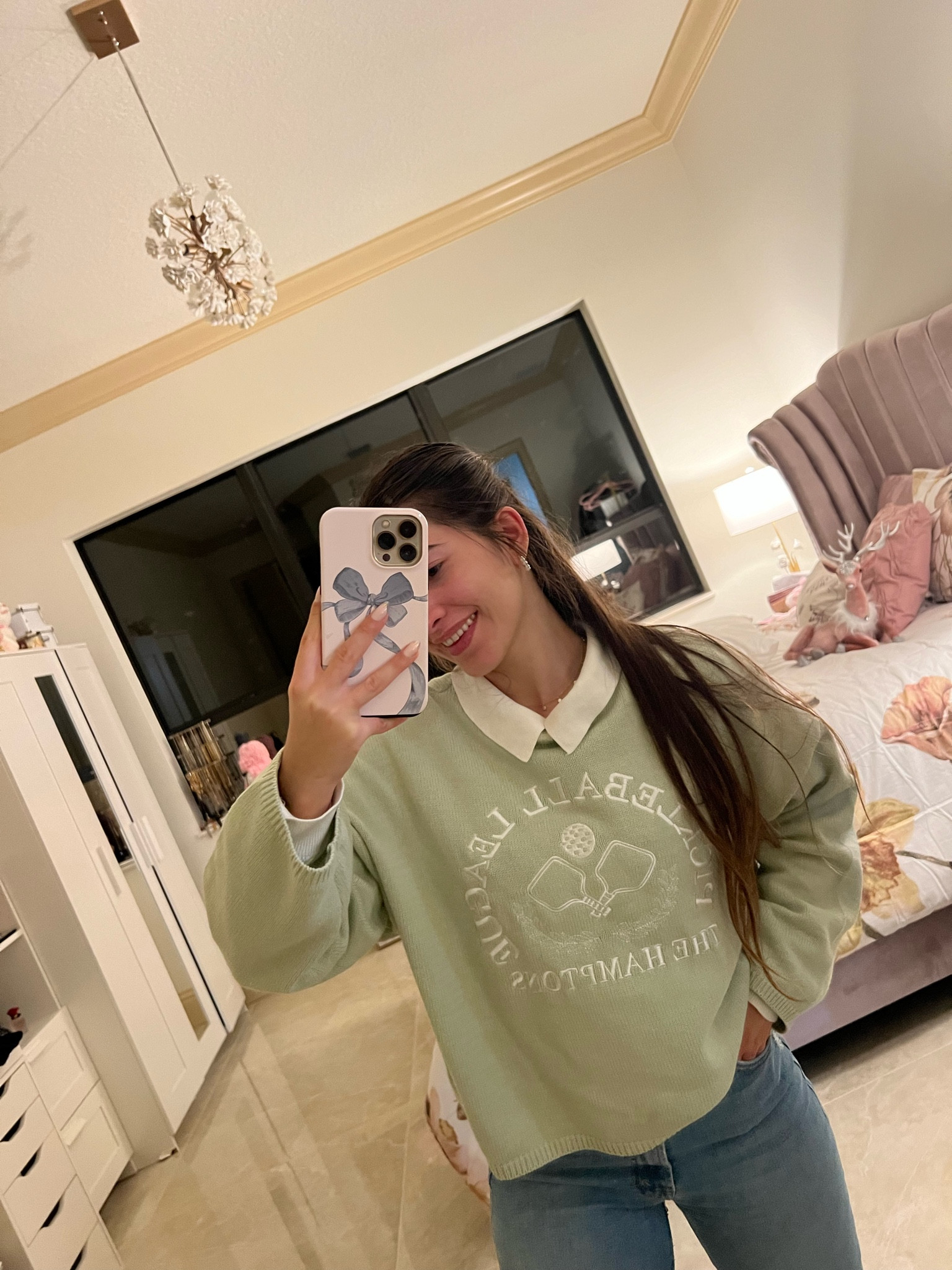 Winter preppy outfit idea. Polo long sleeve shirt, pickleball sweatshirt, flare jeans (fave mother jeans, linking affordable dupe), gold jewelry, good girl blush perfume. Xoxo

amazon boots / winter outfits / winter fashion 2023 / winter outfits 2023 /cold winter outfits women / winter outfit inspo / winter outfit ideas / womens winter outfits / winter outfit inspirations / cute winter outfits / casual winter outfits / winter fashion 2023 / winter fashion trends / womens winter fashion / edgy winter fashion / early winter outfits / winter transition outfits / college fashion / college outfits / college class outfits / college fits / skims dupe / skims bodycon dress dupe / college girl / college style / college essentials / amazon college outfits / back to college outfits / back to school college outfits / college tops / Neutral fashion / neutral outfit / Clean girl aesthetic / clean girl outfit / Pinterest aesthetic / Pinterest outfit / that girl outfit / that girl aesthetic / winter outfits amazon / amazon winter outfits / winter fashion amazon / winter fashion 2023 amazon / amazon winter fashion / winter amazon fashion / amazon womens winter  fashion / amazon womens fashion winter/ amazon fashion / amazon fashion finds / amazon womens fashion

#LTKparties #LTKworkwear #preppy #ootd #LTKwork #work #pickleball #college #polo #collar #jeans #boots #booties #white #green #sage 

#LTKWorkwear #LTKHoliday #LTKGiftGuide