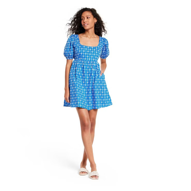 Women's Eyelet Mini Dress - RHODE x Target Light Blue | Target