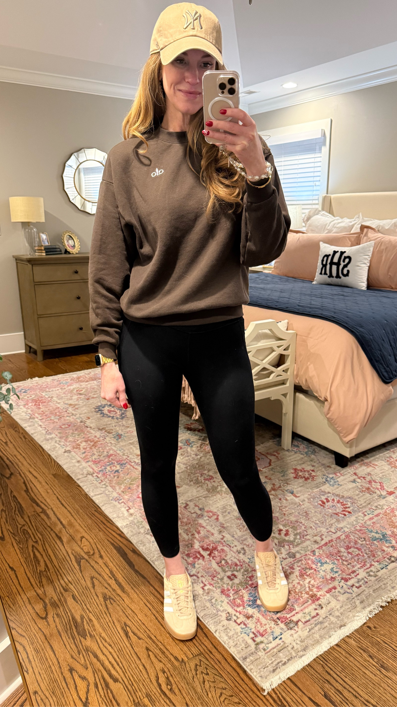Neutral athleisure is my favorite! Brown Alo sweatshirt + the best Vuori leggings + tan Adidas Sambas + tan NY hat = 👌🏻

#LTKSeasonal #LTKActive #LTKOver40