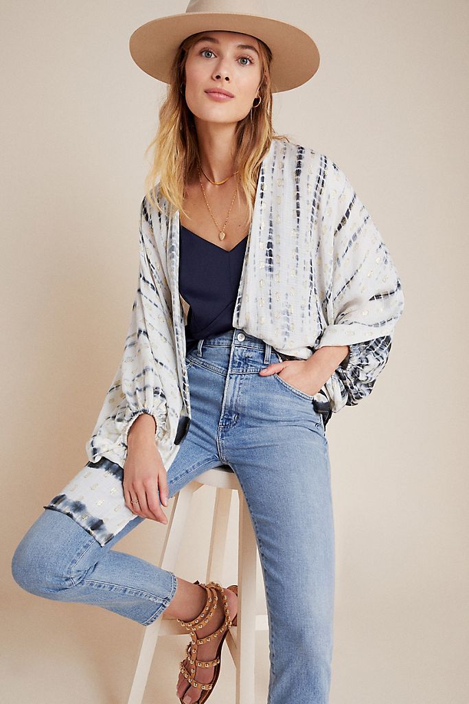 Vada Shimmer Cocoon Kimono | Anthropologie (US)