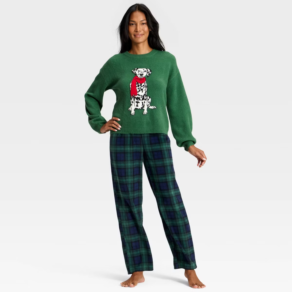 Women's Plaid Microfleece Holiday Matching Family Pajama Pants - Wondershop™ Navy Blue | Target