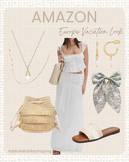 AMAZON Europe vacation look

Loving this crop ruffle tank top and white maxi skirt set. Perfect for either a casual or dressy look, I am styling it casual dressy. I paired  this two piece set with some slide on sandals, fringe straw bucket bag, a floral hair bow clip, dangle pearl earrings, am initial necklace and a dots choker necklace.



#LTKSeasonal #LTKFindsUnder50 #LTKStyleTip