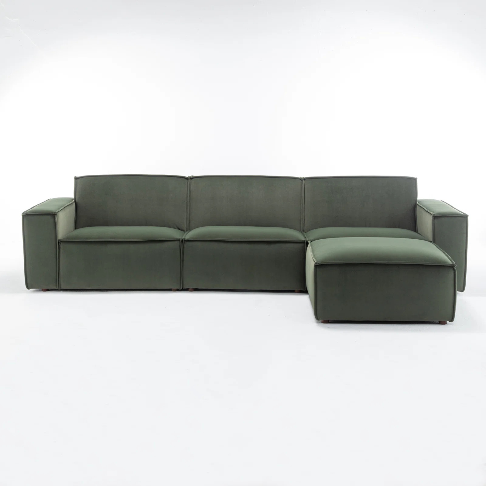 This straight-profile modular sofa is composed of four individual pieces, including a moveable ot... | AllModern