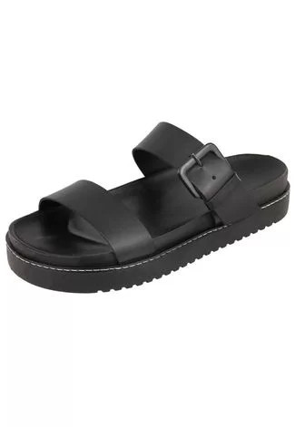 Sandália Papete em Couro Ravy Store Conforto Preta | Dafiti (BR)