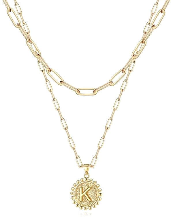 Layered Choker Necklaces for Women, 14K Gold Plated Dainty Layering Paperclip Chain Necklace Simp... | Amazon (US)