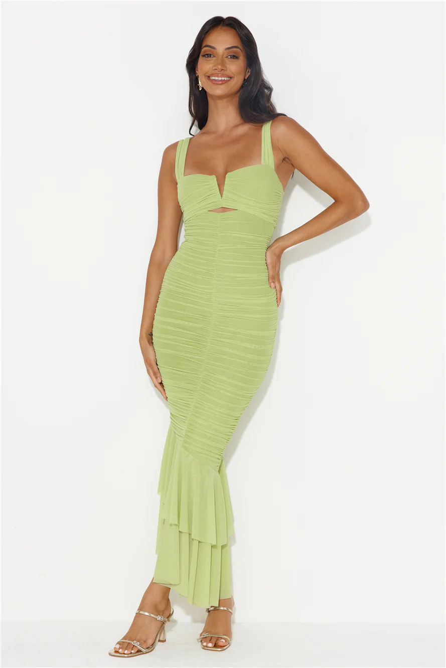 Party Pal Maxi Dress Lime | Hello Molly (AU)