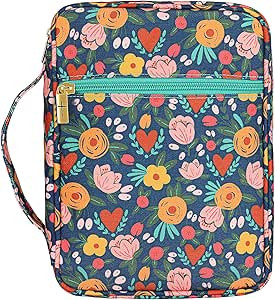Bible Cover, Christ Garden Canvas Bible Case with Floral Pattern for Women Girls 7.5x10x2.5 in, F... | Amazon (US)