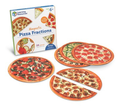Learning Resources Magnetic Pizza Fractions, Fraction Games for Kids, 24 Pieces, Ages 6+ | Target