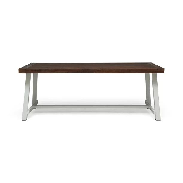 Beau Outdoor 8 Seater Iron Dining Table, Dark Brown and White Finish - Walmart.com | Walmart (US)