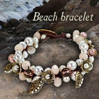 Beaded Boho Bracelet Retro 1960S Flowers, Art Glass, Crystal | Etsy (US)