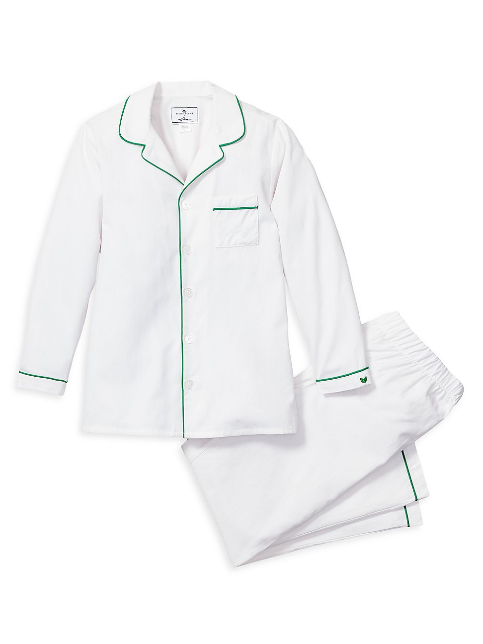 Little Kid's & Kid's Piped Cotton-Blend Pajamas - White - Size 4 | Saks Fifth Avenue