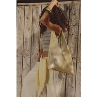 boohoo Women's Leather Look Slouchy Tote Bag in Butter | Boohoo.com (UK & IE)