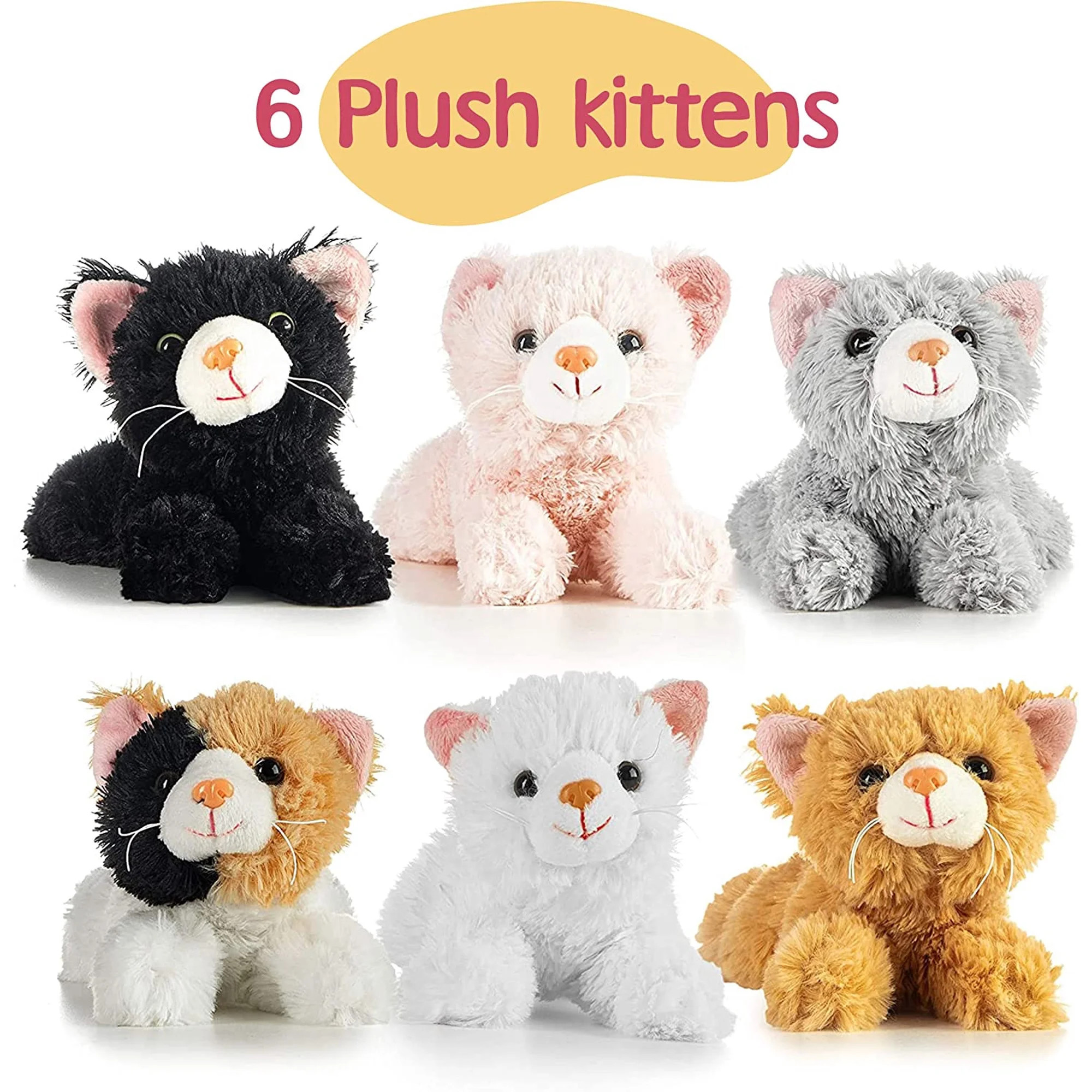 Prextex 6 Inch Plush Cats Realistic Pack of 6 - Walmart.com | Walmart (US)