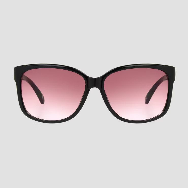 Women's Crystal Square Sunglasses with Gradient Lenses - Universal Thread™ Black | Target