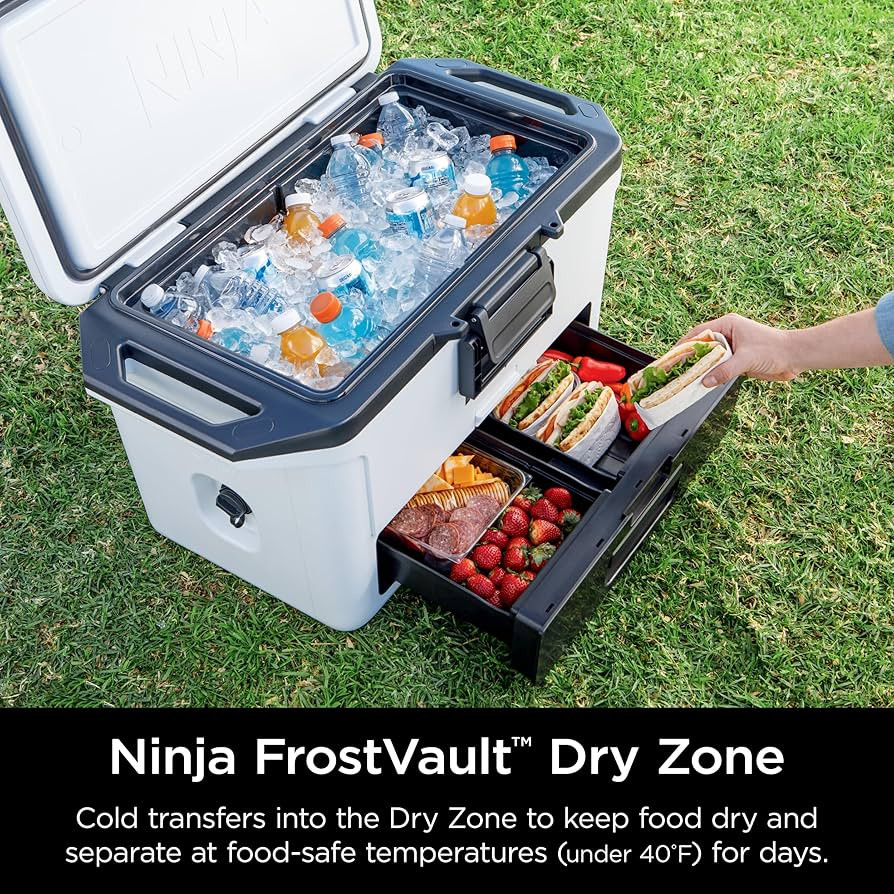 Ninja FrostVault 50qt Hard Cooler with Dry Zone | Integrated Fridge-Temp Dry Storage Drawer | Pre... | Amazon (US)