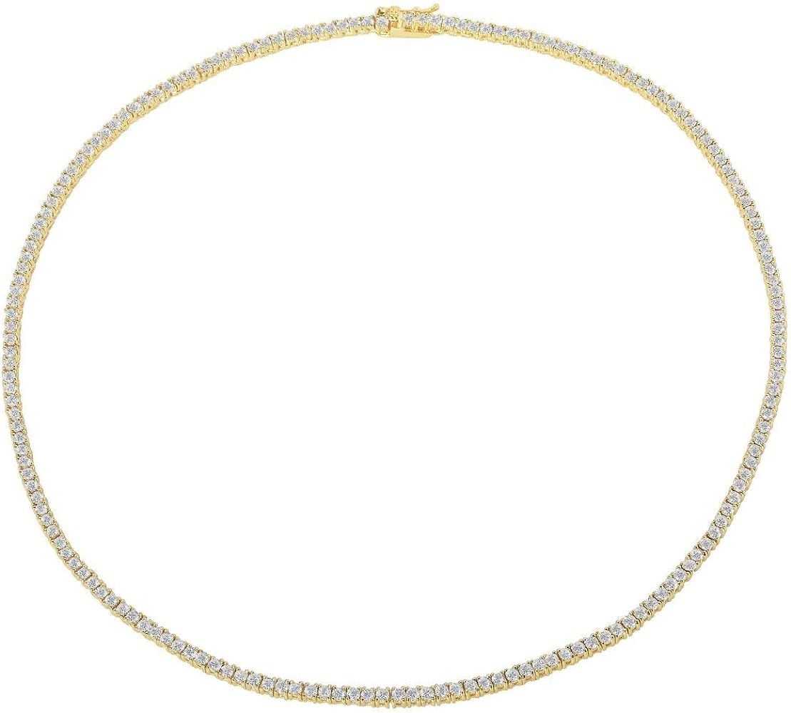 NYC Sterling Women's Magnificent 2mm Round Cubic Zirconia Tennis Necklace | Amazon (US)