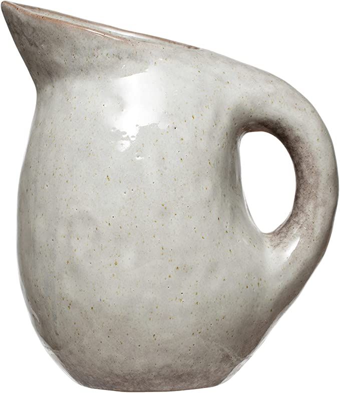 Amazon.com: Bloomingville Neutral Reactive Glaze Stoneware Pitcher, 9.5", Bone : Home & Kitchen | Amazon (US)