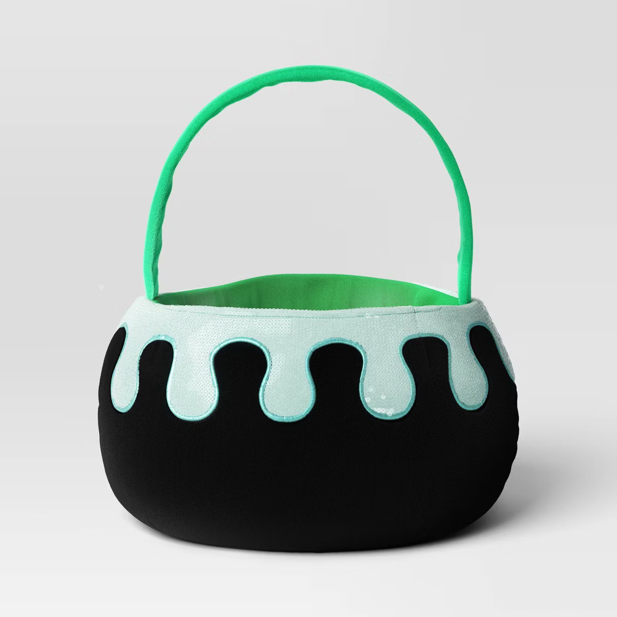Halloween Round Cauldron Trick or Treat Decorative Bling Basket Green - Hyde and EEK! Boutique™ | Target