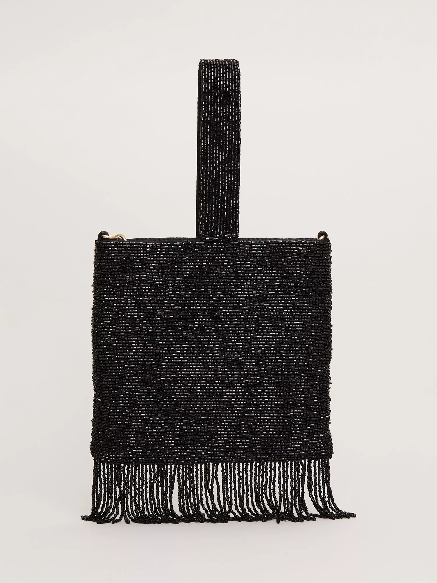 Phase Eight Tassel Beaded Bag, Black | John Lewis (UK)