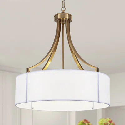 6- Light Dimmable Farmhouse Drum Chandelier For Kitchen Island Dining Room Café | Wayfair North America