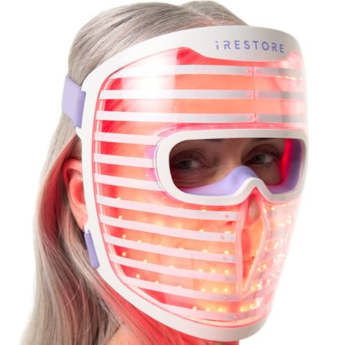 iRestore LED Face Mask for Youthful Skin, Red Light Therapy for Face, Red, Blue & Infrared Therapy for Wrinkles, Fine Lines, Dark Spots with 360 LEDs, Skincare Device for Women & Men | Amazon (US)