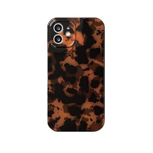 aaknhen Tortoise Shell Phone Case Compatible for iPhone 12 Retro Leopard Cheetah Print Chic Animal Pattern Flexible Soft TPU Protective Cool Girls Amber Brown Phone Cover(for iPhone 12) | Amazon (US)