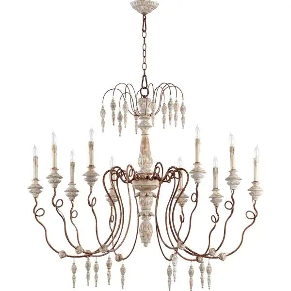 La Maison Manchester Grey and Rust 10-light Chandelier - Overstock - 21313858 | Bed Bath & Beyond