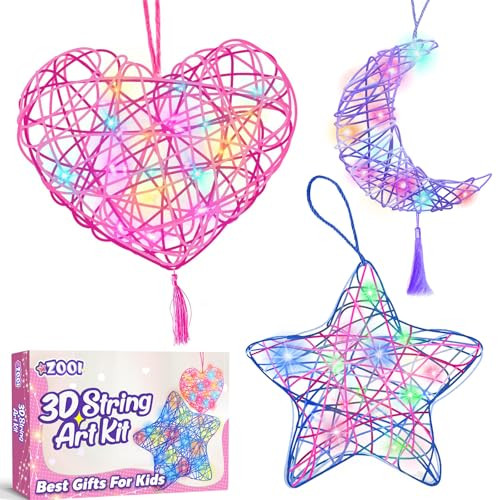 ZOOI Arts and Crafts for Kids Girls Ages 8-12, 3D String Art Kit for Kids Ages 8-12, Girls Toys 8-10 Light Up String Light Toys, Birthday Gifts for Girls Age 8-12, Gifts for 8-12 Year Old Girls | Amazon (US)