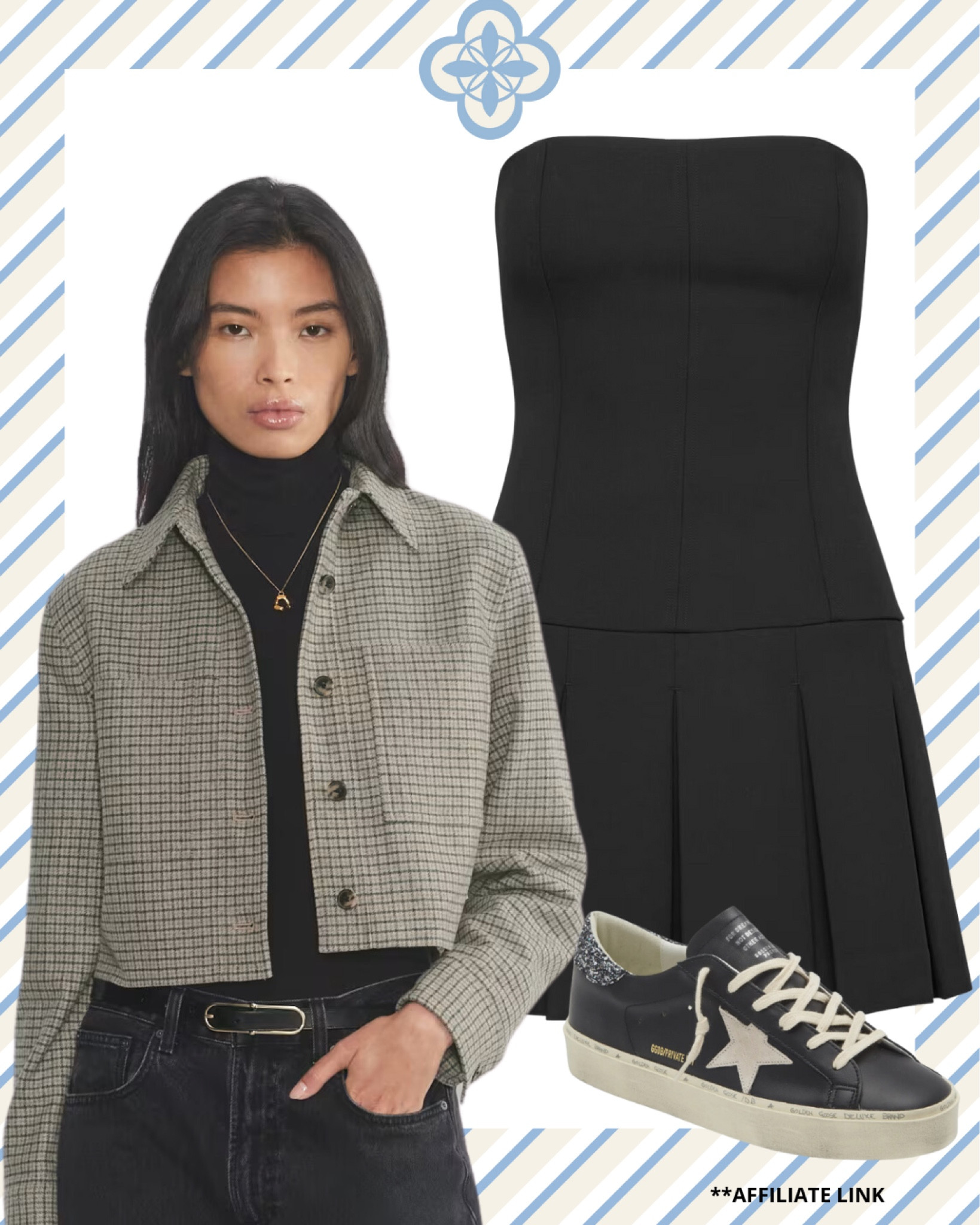 We love this look for a teen or young adult.  This Aritzia mini dress is darling with the cropped tweed jacket and a pair of golden goose sneakers, black boots or a pair of kitten heels.  Pair it with black pants and a turtle neck or a look for mom when she raid her daughter’s closet.

#LTKCyberWeek #LTKGiftGuide #LTKStyleTip