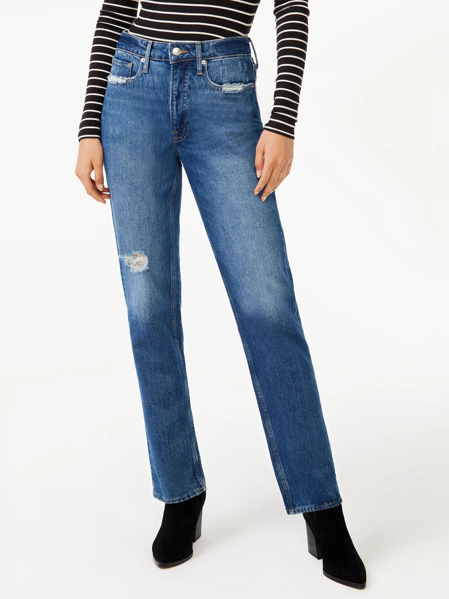 Free Assembly Women's 90s Straight Denim Pant | Walmart (US)