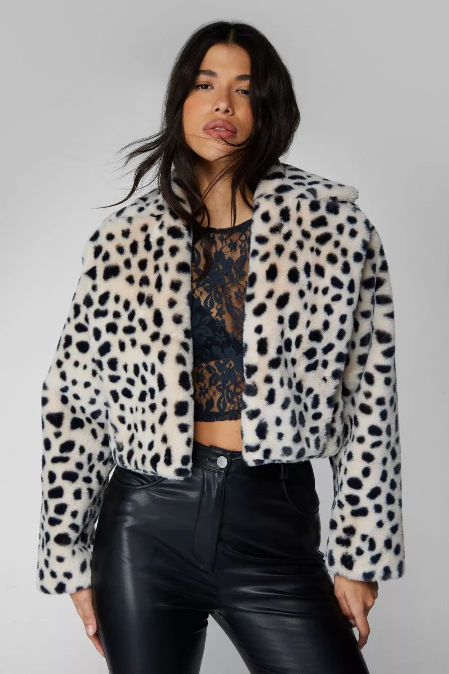 Premium Printed Faux Fur Crop Coat | Nasty Gal US