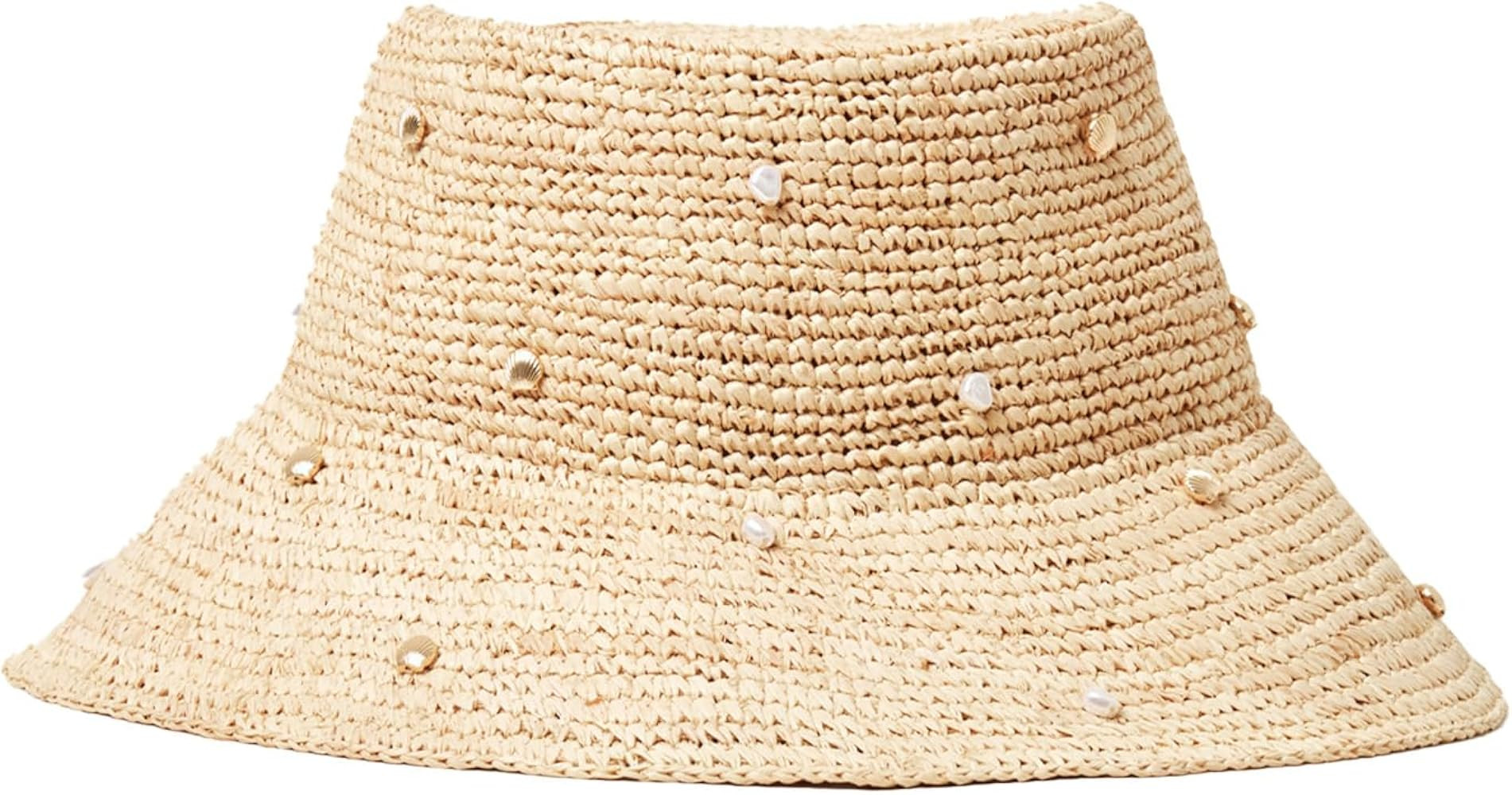 L*Space Carmel Island Hat for Women Lightweight Bucket Hat for Summer with Pearl & Shell Details,... | Amazon (US)