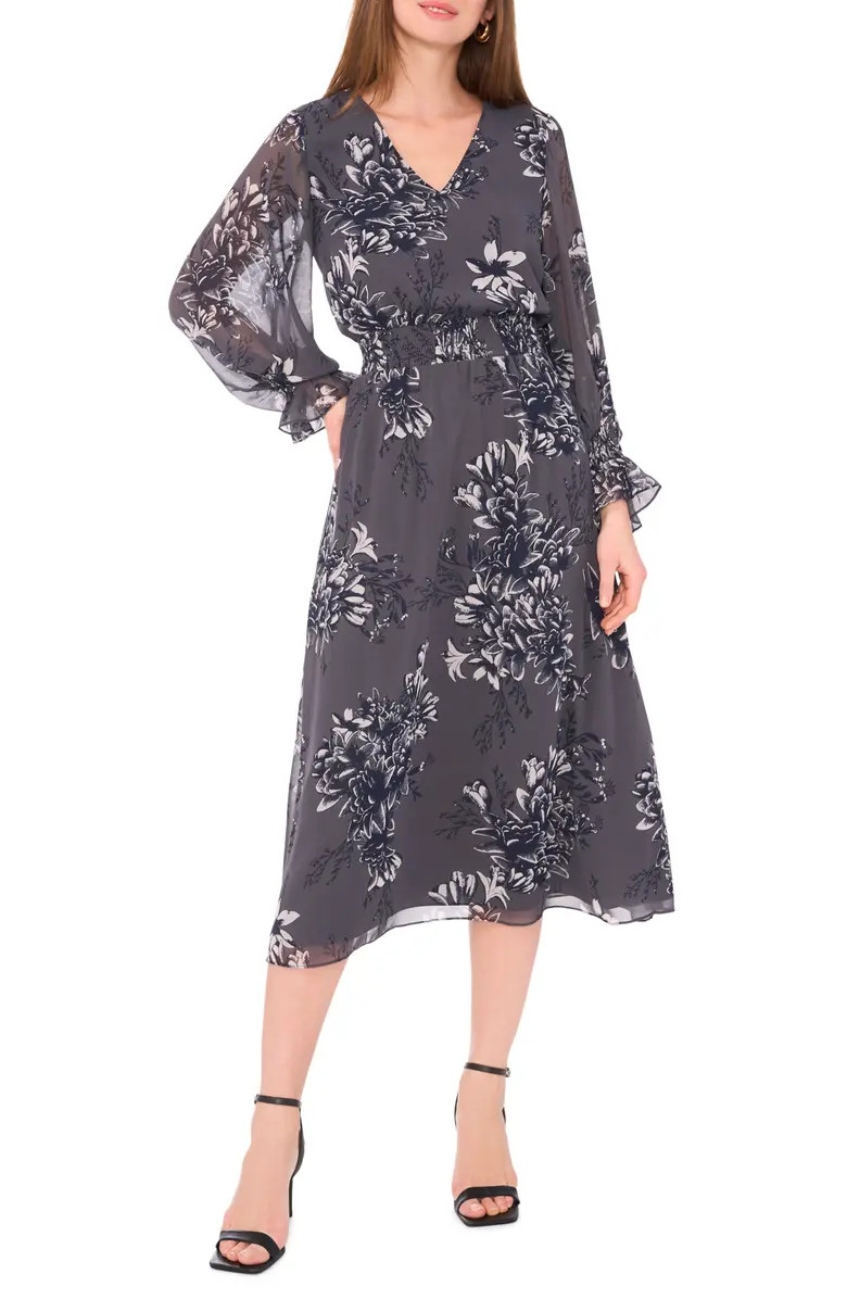 Vince Camuto Floral Balloon Sleeve Dress | Nordstrom | Nordstrom