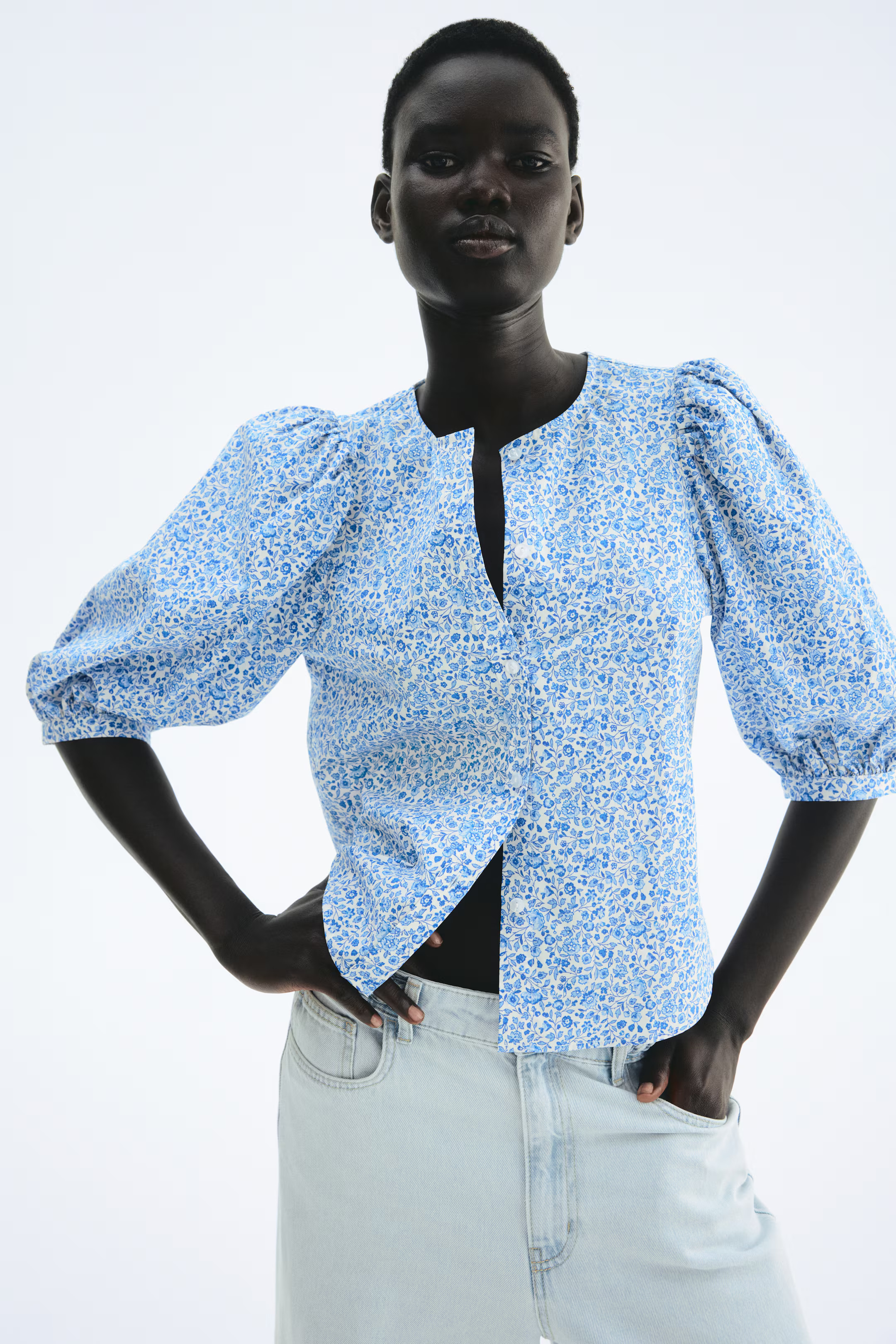 Blouse van popeline | H&M (DE, AT, CH, NL, FI)