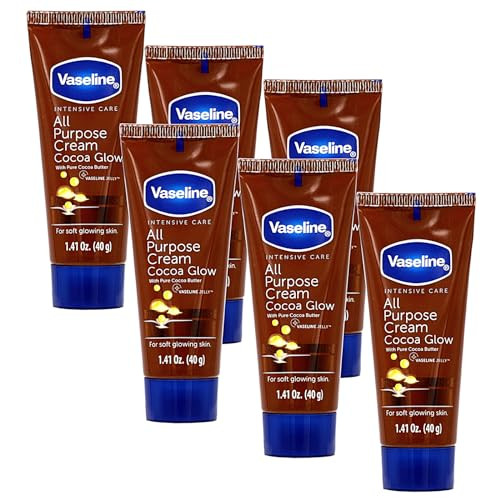 Vaseline All Purpose Cream Cocoa Glow, with Pure Cocoa Butter, 6-Pack, 1.41 FL Oz Each, 6 Tubes | Amazon (US)