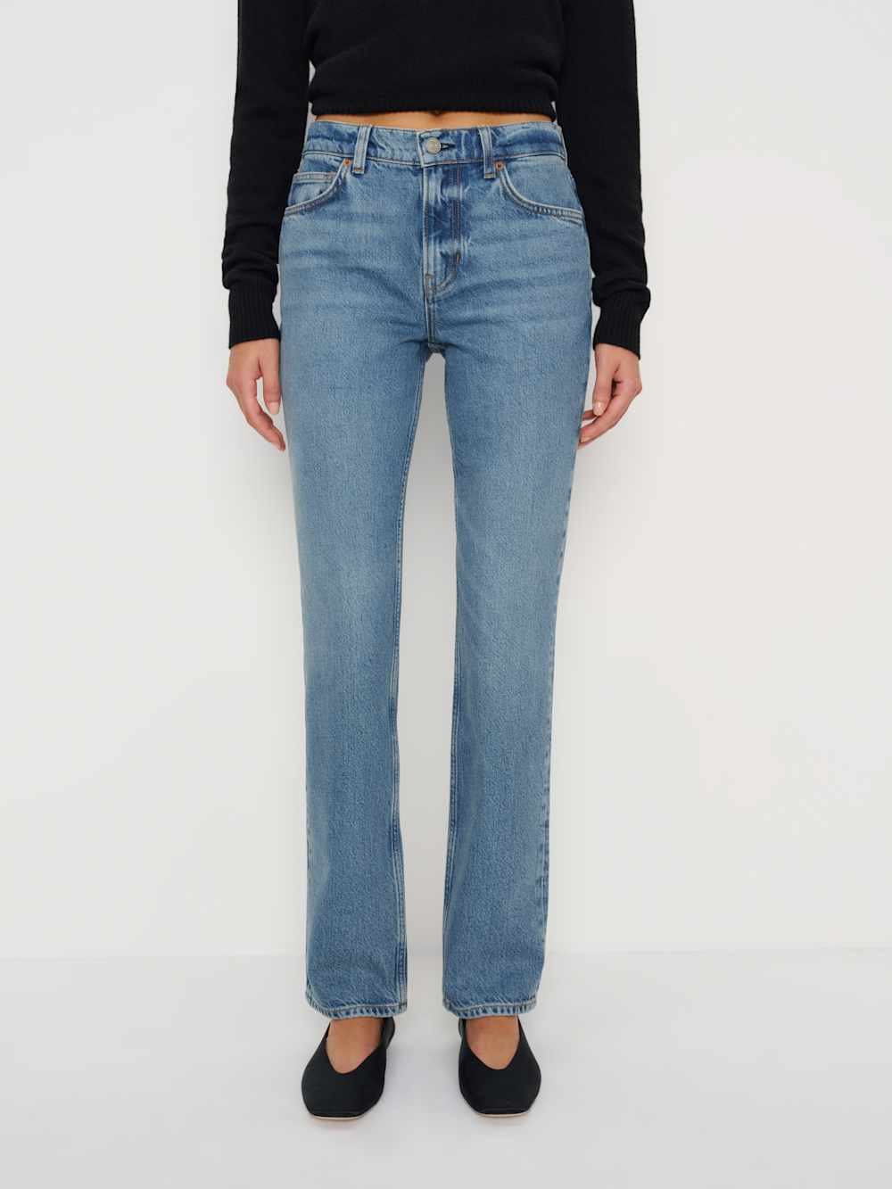 Greer Mid Rise Straight Jeans | Reformation (Global)