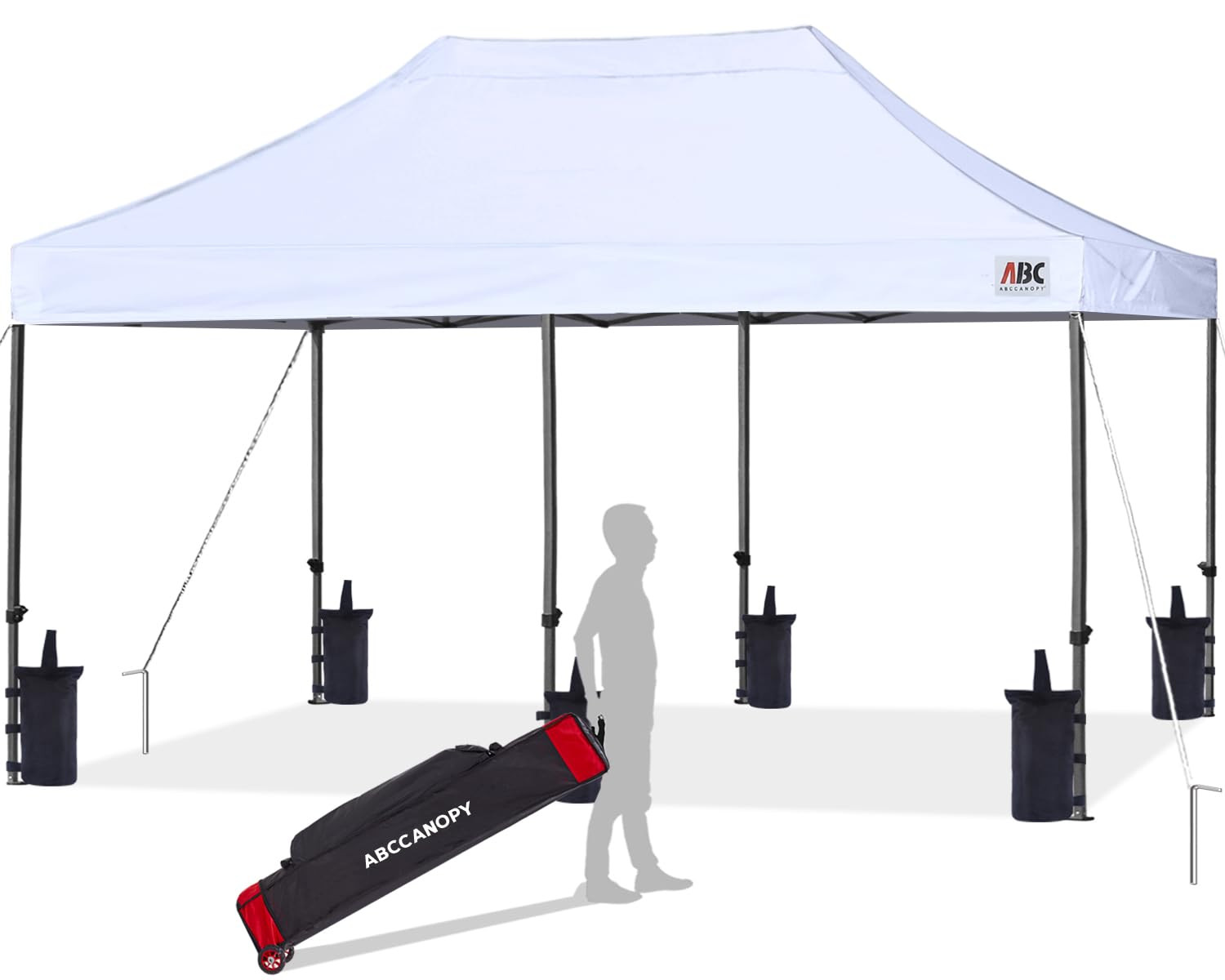 ABCCANOPY Patio Pop Up Canopy Tent 10x20 Commercial-Series(White) | Amazon (US)