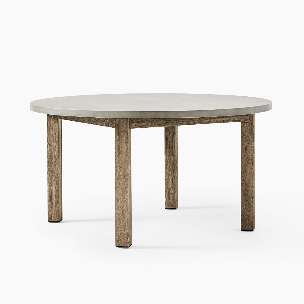 Portside Concrete Outdoor Round Dining Table (60&quot;) | West Elm (US)
