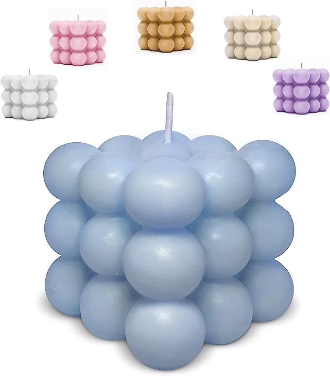 Loftern Blue Bubble Candle - Scented Bubble Cube Candle, Uniquely Shaped Candles for Home - Handm... | Amazon (US)