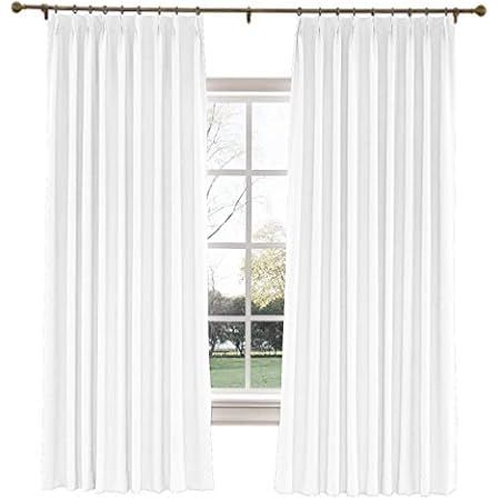 TWOPAGES Heavyweight Linen Cotton Pinch Pleated Curtain for Sliding Glass Door, Window Drape Paper W | Amazon (US)