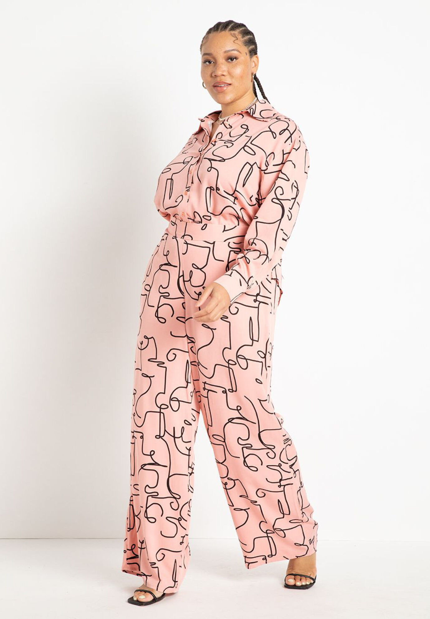 Printed Wide Leg Pant | Eloquii