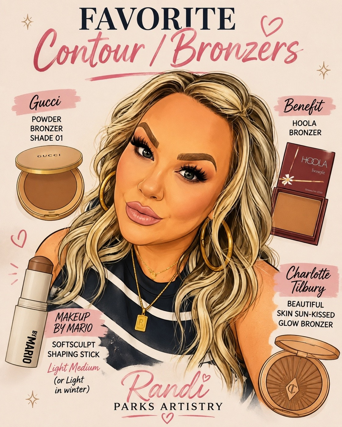 ✨ These are the products I reach for over and over again. ✨

When it comes to creating natural definition and a healthy, sun-kissed glow, the technique matters—but having products you can trust makes all the difference.

I look for formulas that:
🤎 Blend effortlessly
✨ Never look muddy or orange
💗 Work beautifully on mature skin
🌿 Create soft, natural-looking dimension
☀️ Give that “I just got back from vacation” glow

These have earned a permanent spot in my makeup kit because they perform every single time.

What are your favorite contour or bronzing products? Tell me in the comments—I’m always looking for new favorites! 🩷
#contour #bronzer #sculpt #tan #makeup