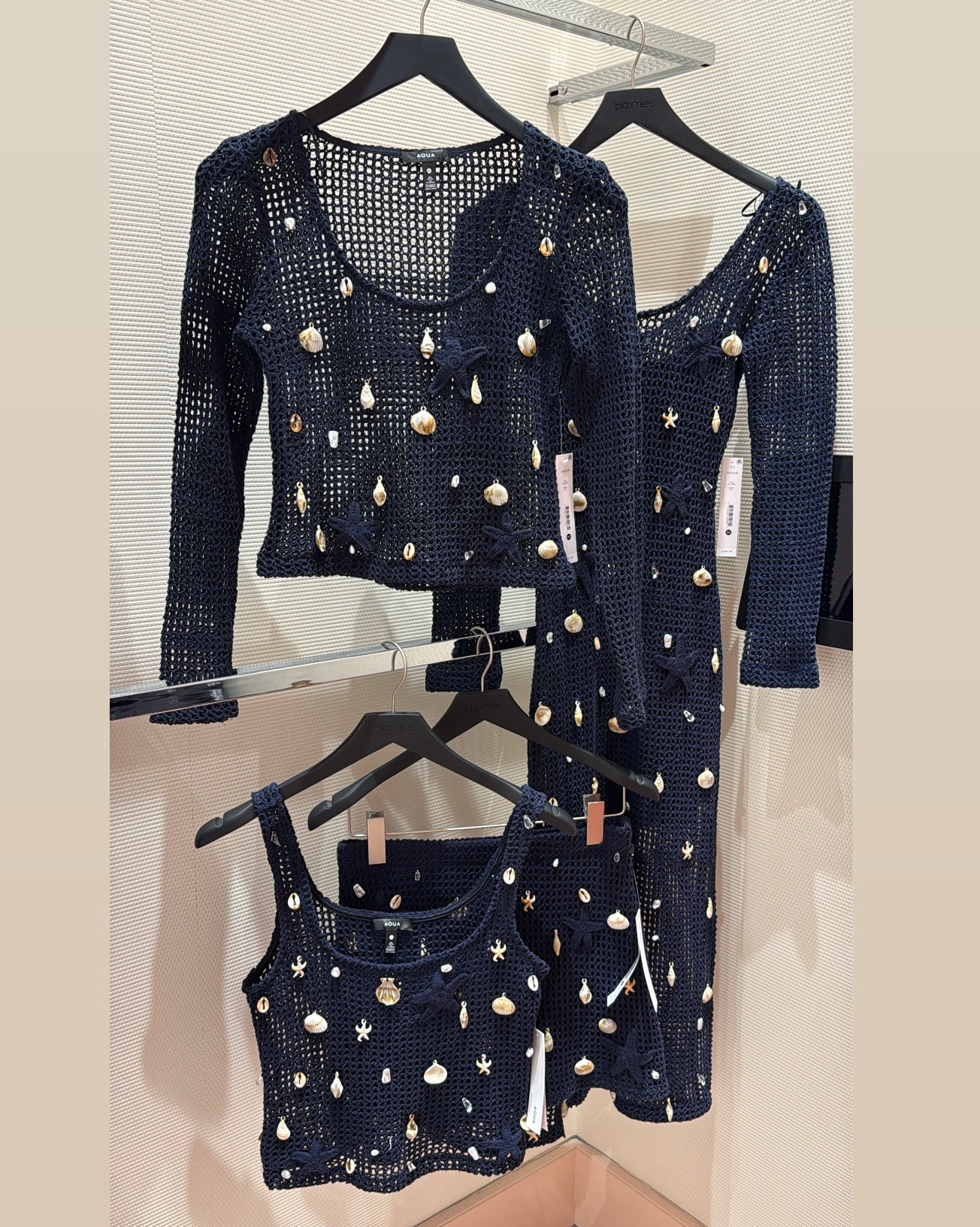 Obsessing over this beachy knit set, adorned with shell motifs, by Aqua exclusively at Bloomingdale’s! Do I need it?! I’m wearing an XS top and Small skirt 

#beach #resort #knitset #Bloomingdales 