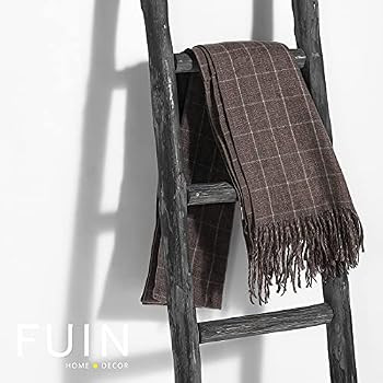 Amazon.com: FUIN Fully Assembled 5 Ft Wood Decorative Wall Leaning Blanket Ladders Bathroom Stora... | Amazon (US)