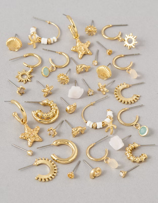 AEO Seashell Earrings 18-Pack | American Eagle Outfitters (US & CA)